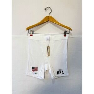 NEW Skims Team USA Flag Paralympic Capsule Boxer Shorts - Medium - White NWT